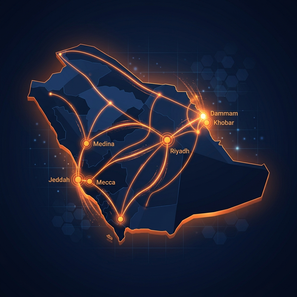 Corelink logistics network across Saudi Arabia