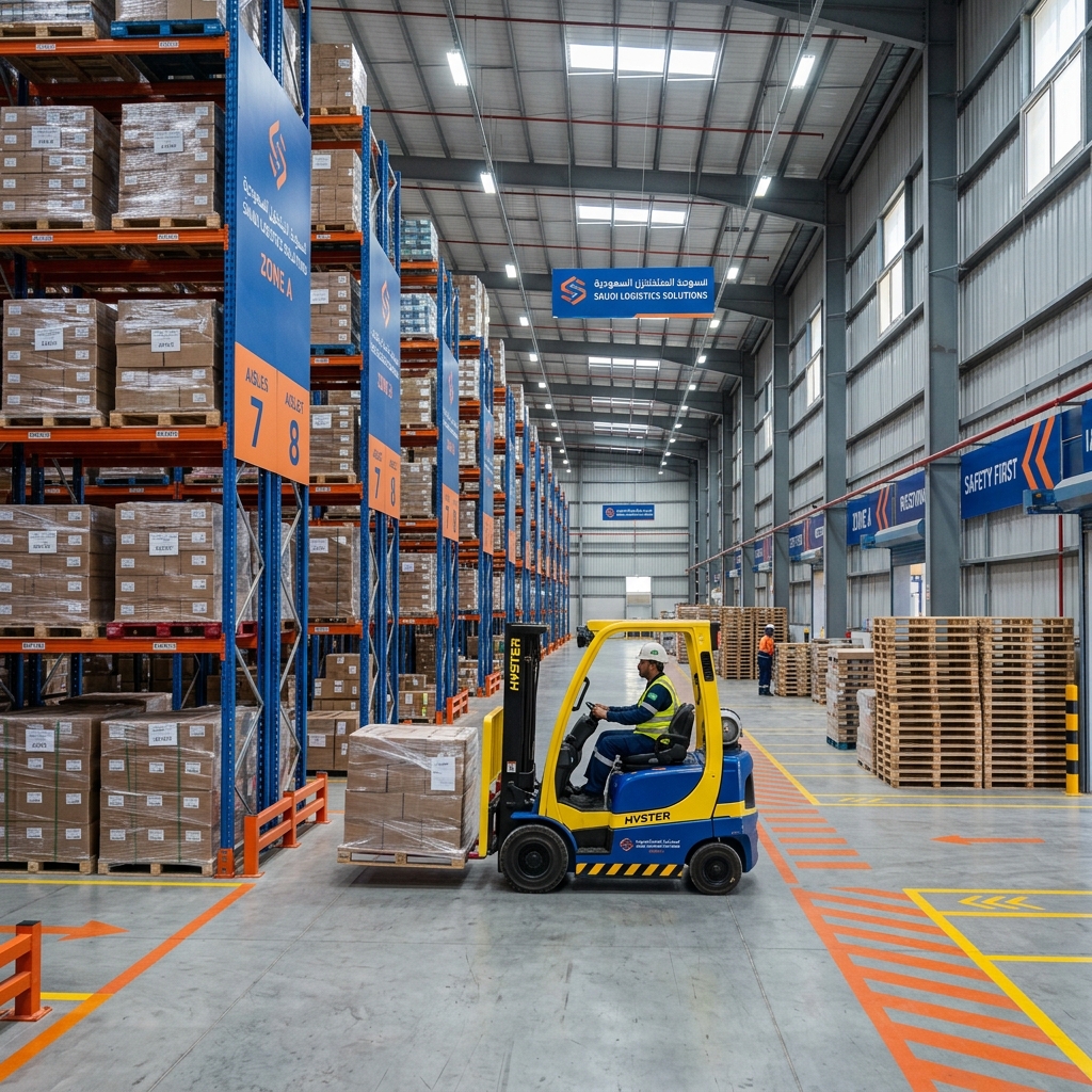 Modern warehousing facility in Saudi Arabia
